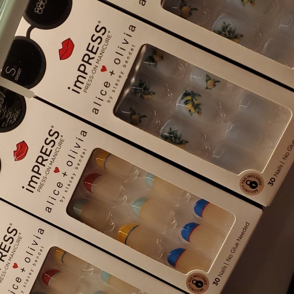 ✨ 2 imPRESS ✕ alice + olivia Nail Bundle: Lemon Print + Summer French Tip - Picture 1 of 8